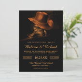 Rustic Cowboy Pet en Boots Wedding Invitation Kaart (Staand voorkant)