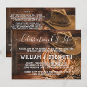 Rustic Cowboy Pet Memorial Service aangekondigd Kaart (Voorkant / Achterkant)