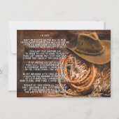 Rustic Cowboy Pet Memorial Service aangekondigd Kaart (Achterkant)