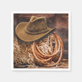 Rustic Cowboy Pet Rope Hay Foto Servet