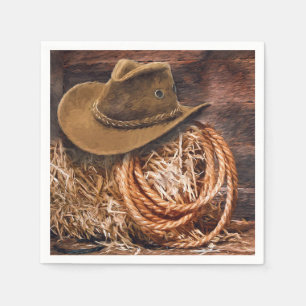 Rustic Cowboy Pet Rope Hay Foto Servet