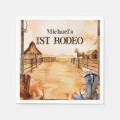 Rustic Cowboy Rodeo 1st Birthday Style Servet (Voorkant)