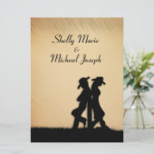 Rustic Cowboy Wedding Invitation Kaart (Staand voorkant)