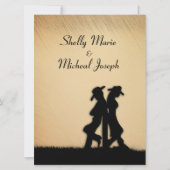 Rustic Cowboy Wedding Invitation Kaart (Voorkant)
