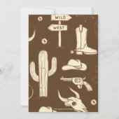 Rustic Cowboy Western Baby shower Kaart (Achterkant)
