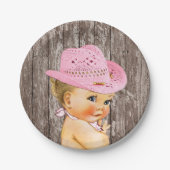 Rustic Cowgirl Baby shower Papieren Bordje (Voorkant)