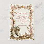 Rustic Cowgirl Boots Diapper Raffle Informatiekaartje (Voorkant)