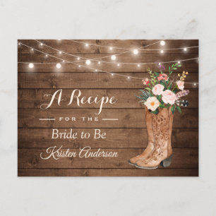 Rustic Cowgirl Boots Flowers Vrijgezellenfeest Rec Briefkaart