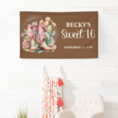 Rustic Cowgirl Boots Pink Roses Sweet 16 Spandoek (Insitu)