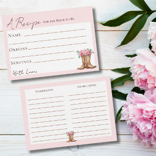 Rustic Cowgirl Bruiloftsborrel Receptkaart Inzetst Informatiekaartje