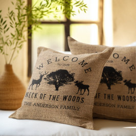 Rustic Cozy Cabin Welkomstnaam Sierkussen
