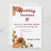 Rustic& Cozy Herfst Bruiloft Collectie uitnodiging (Voorkant)