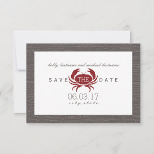 Rustic Crab Wedding Save the Date