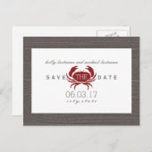 Rustic Crab Wedding Save the Date Aankondigingskaart (Voorkant / Achterkant)