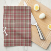 Rustic Cranberry, Dark Tan & White Plaid Kitchen Theedoek (Quarter Fold)