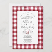 Rustic Cranberry En vichy Holiday Invitation (Devant)