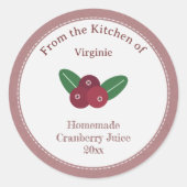 Rustic Cranberry Juice Label Sticker (Voorkant)