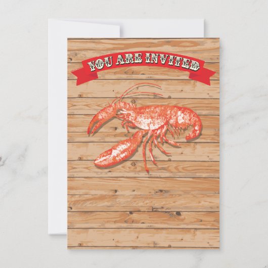 Rustic Crawfish Boil Party Poster Uitnodigingen (Achterkant)