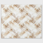 Rustic Cream Brown Stripes Birthday Cadeaupapier (Vlak)