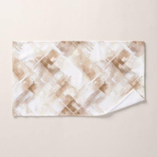 Rustic Cream Brown Stripes Bridal Shower (Serviette à main)