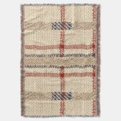 Rustic Cream en Red Plaid Pattern Deken (Voorkant Verticaal)