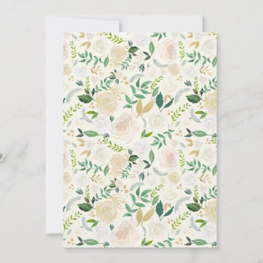 Rustic Cream Floral String Lights Engagement Party Kaart (Achterkant)