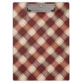 Rustic Cream Orange Rust Red Plaid Pattern Klembord (Voorkant)