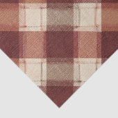 Rustic Cream Orange Rust Red Plaid Pattern Tissuepapier (Detail)
