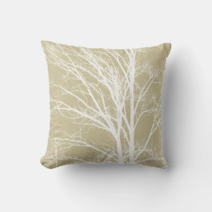 Rustic Cream White Tree Branches Kussen