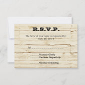 Rustic Cream Wood RSVP (Voorkant)