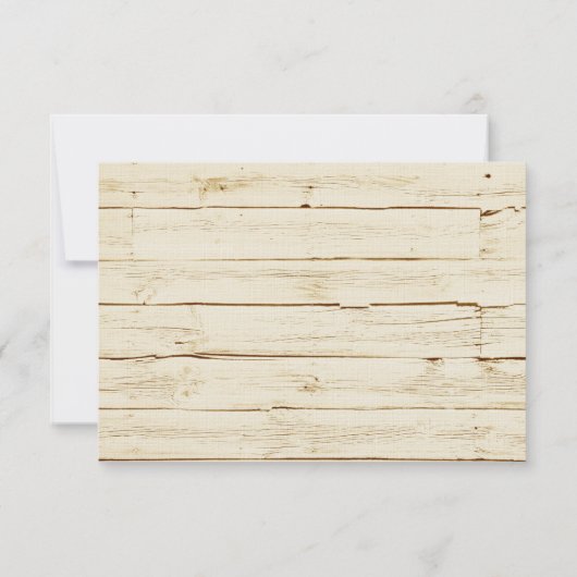 Rustic Cream Wood RSVP (Achterkant)
