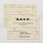 Rustic Cream Wood RSVP Kaartje (Voorkant / Achterkant)