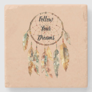 Rustic Crème Boho Veren Droomvanger Stenen Onderzetter