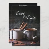 Rustic Cup thee en warme chocolade Save the Date Kaart (Voorkant / Achterkant)