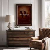 Rustic Custom Family Last Name Cowboy Decor Poster