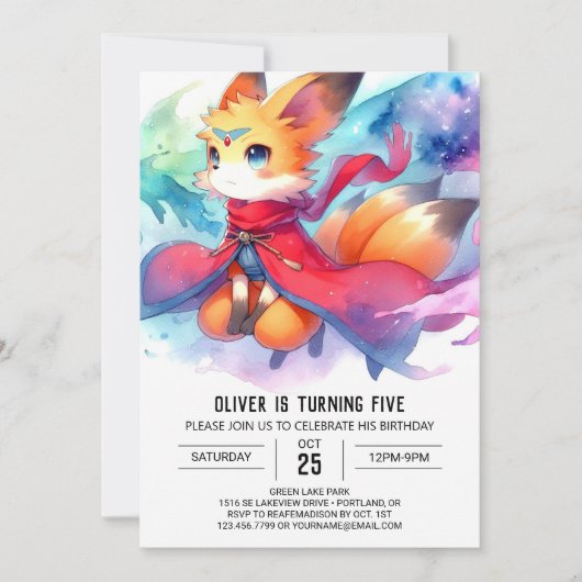 Rustic Custom Fox Verjaardag Kaart (Voorkant)