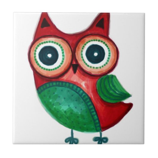 Rustic Custom Owl Tegeltje (Voorkant)