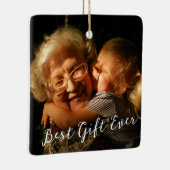 Rustic Custom Photo New Granda 1st Kerstmis Keramisch Ornament (Rechts)