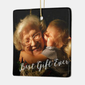 Rustic Custom Photo New Granda 1st Kerstmis Keramisch Ornament (Links)