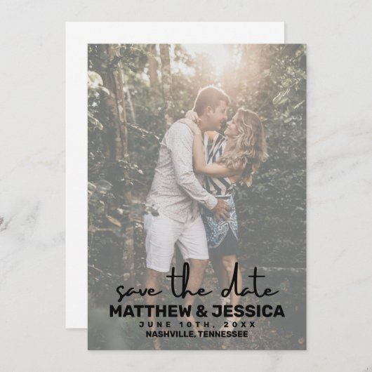 Rustic Custom Photo Wedding Save the Date (Voorkant / Achterkant)