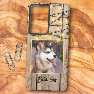 Rustic Custom Square Photo Alaskan Malamute Puppy Samsung Galaxy Hoesje