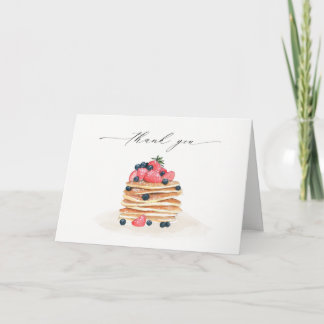 Rustic Cute Fruit Pancake Watercolor Bridal Shower Bedankkaart