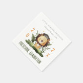 Rustic Cute Kinder Lion Foliage Preschool Afstuder Servet (Hoek)