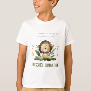 Rustic Cute Kinder Lion Foliage Preschool Afstuder T-shirt