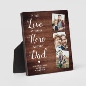 Rustic Dad Poem Personalized 3 Photo Fathers Day Fotoplaat (Voorkant)