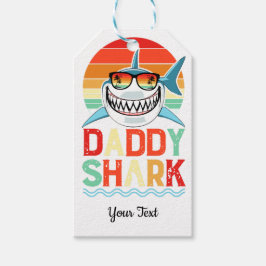 Rustic Daddy Shark Fathers Day Cadeaulabel