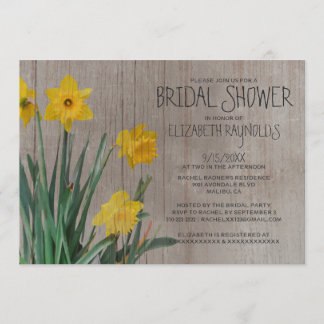 Rustic Daffodil Bridal Shower Invitations Kaart