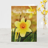 Rustic Daffodil Flower Art Verjaardag Kaart (Gele Bloem)