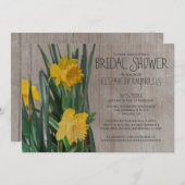 Rustic Daffodils Bridal Shower Invitations Kaart (Voorkant / Achterkant)