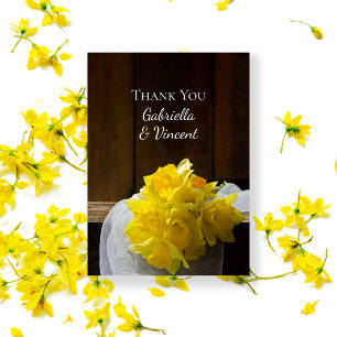 Rustic Daffodils en Barn Wood Wedding Bedankt